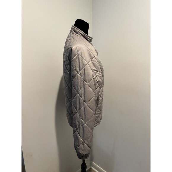 PATAGONIA Light Gray Orange Diamond Quilt Puffer Down Short Jacket Girls Kids XL - Picture 4 of 10